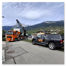 Garage préfabriqué double réalisé par l'entreprise workspassion Sàrl à Conthey