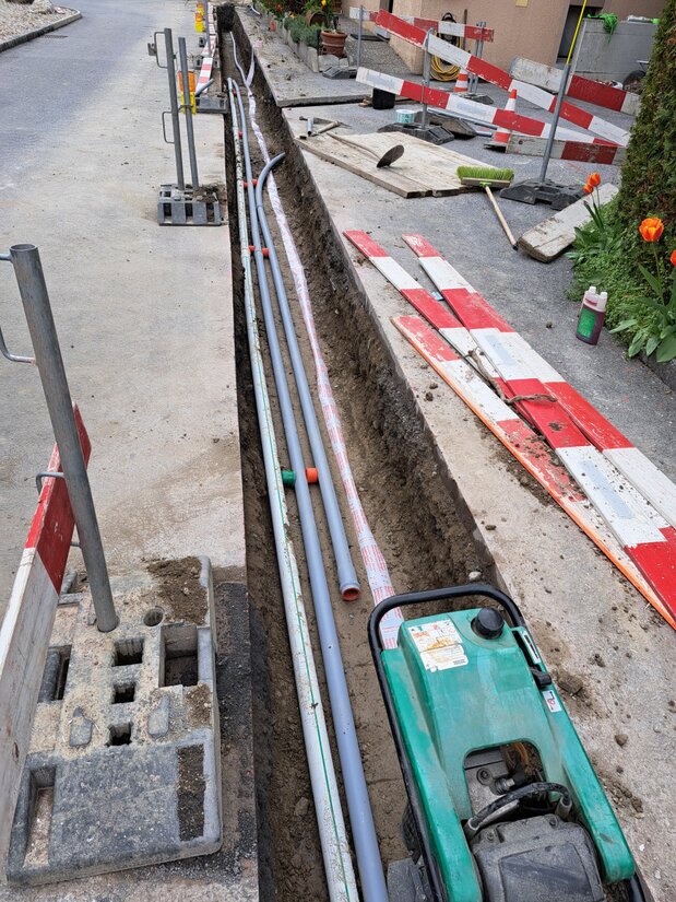 Tranchée pour réseaux enterrés