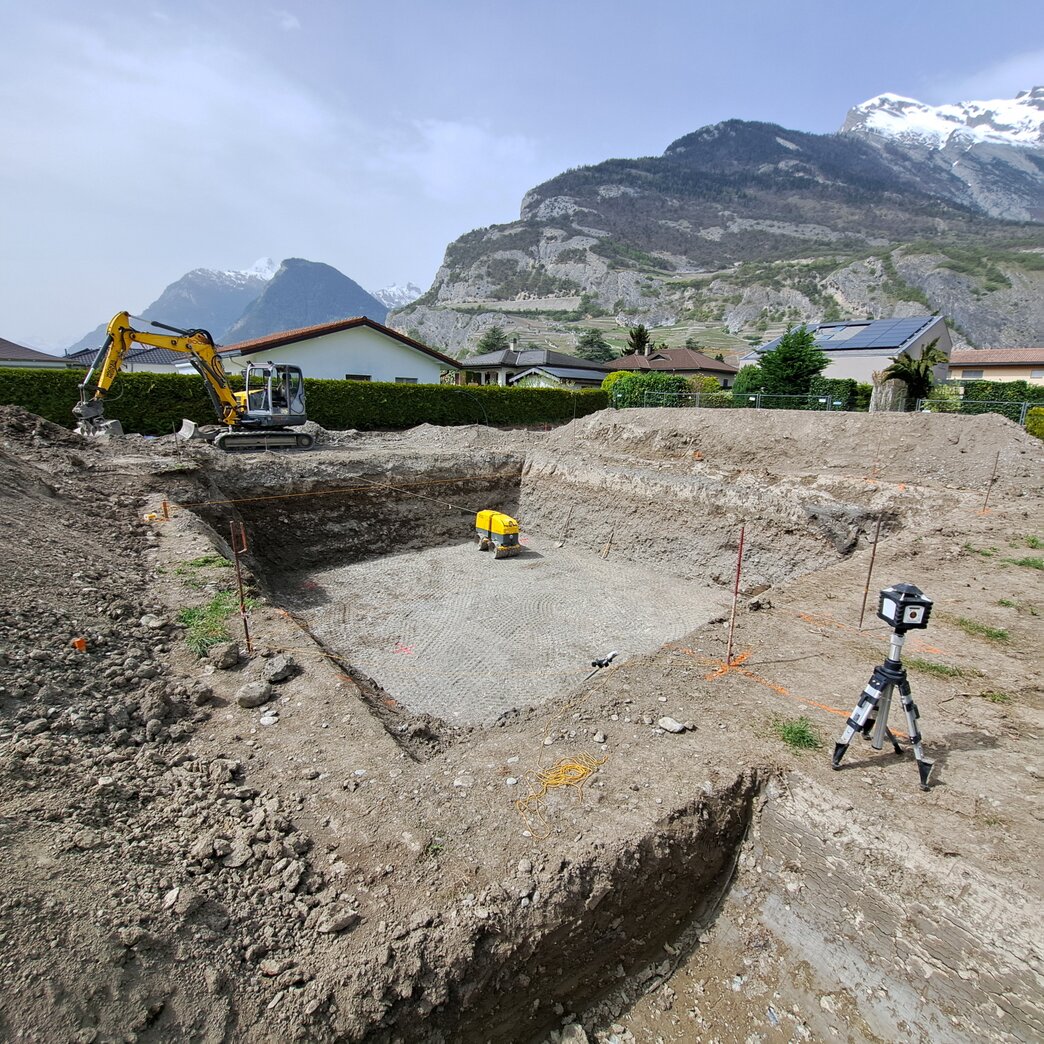 Plateforme compactée prête à construire