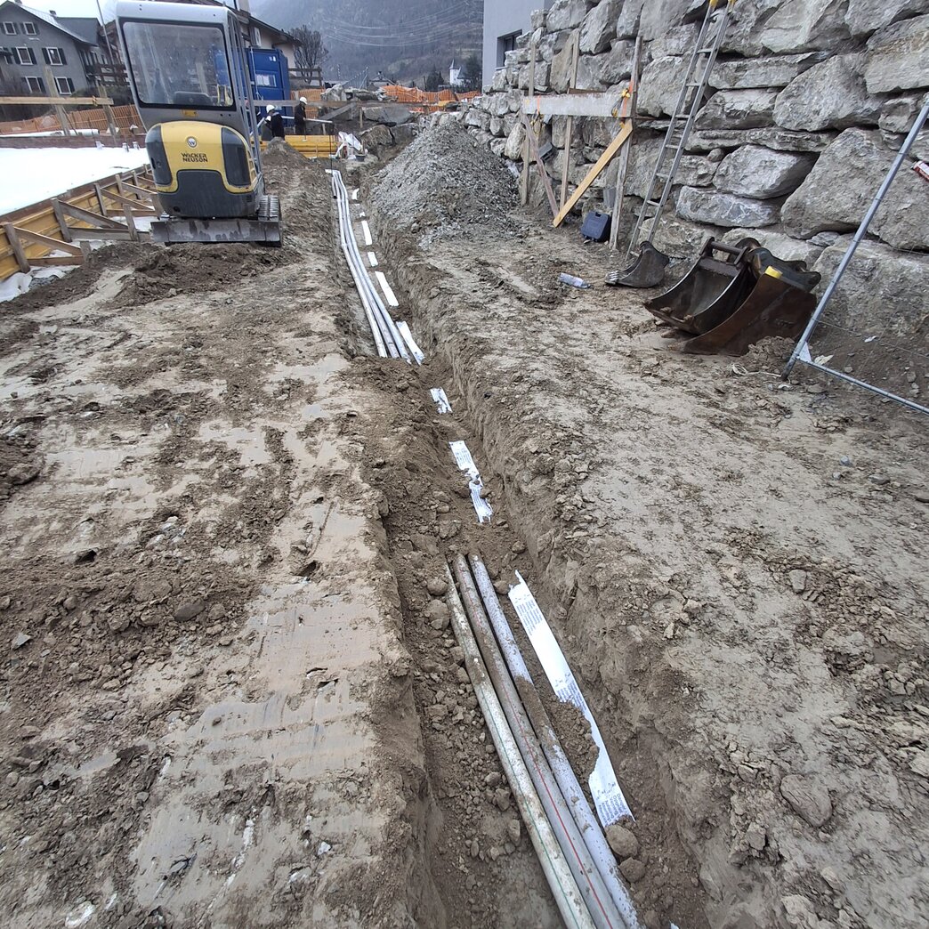 Tranchée pour canalisations