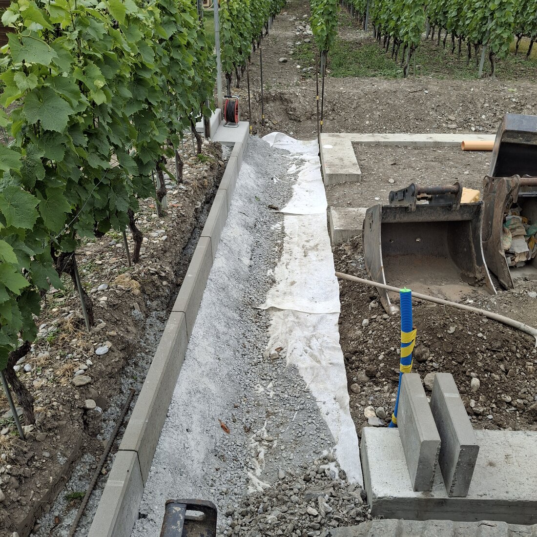 Pose de bordures sur voirie